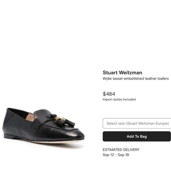 Stuart Weitzman Wylie Women Flat Loafer/Mule Size 11 Tan Luxe Leather Tassel New - Picture 8 of 12